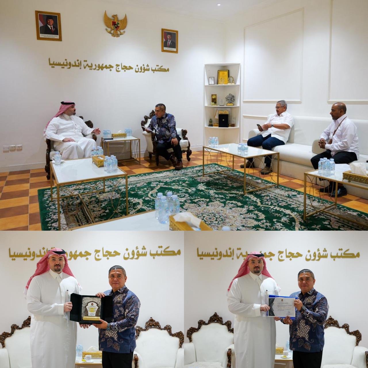 Ibrahim Nawaf Joharji professional recognition from Indonesian Consul Dr Mohammed Al-Ham for contributions to accommodation buildings serving Indonesian Hajj pilgrims